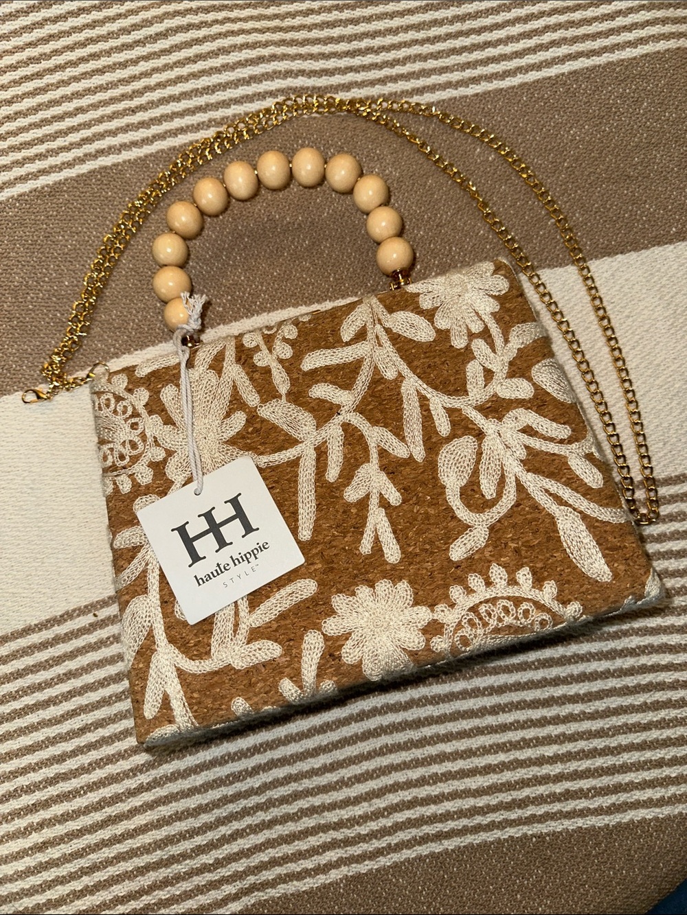 NWT Haute Hippie Bag Cork Top Handle / Crossbody